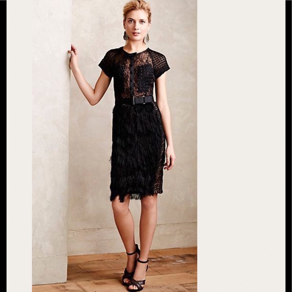 anthropologie leguile by byron Lars black dress